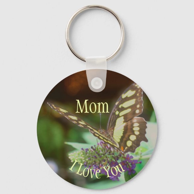 Mom I Love You Butterfly  Keychain (Front)