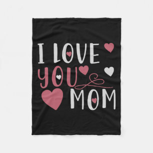 Mom - I love you Mom Fleece Blanket