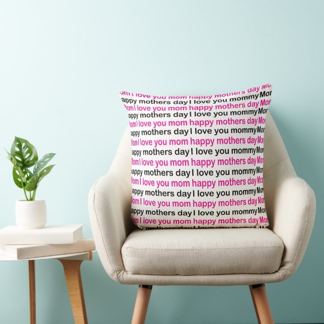Mom I Love You Mom Throw Pillow (Chair)