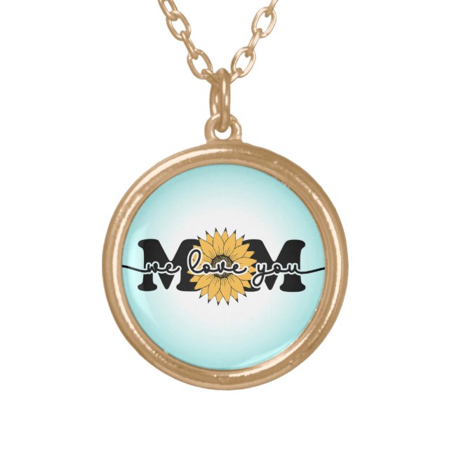 Mom I Love You Mother's Day-43250 Gold Plated Necklace (Front)
