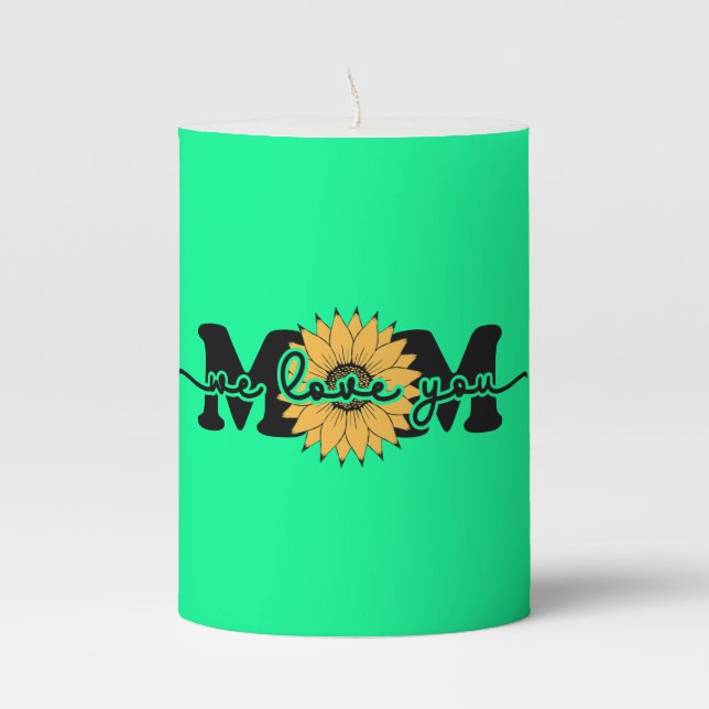 Mom I Love You Mother's Day-43250 Pillar Candle (Front)