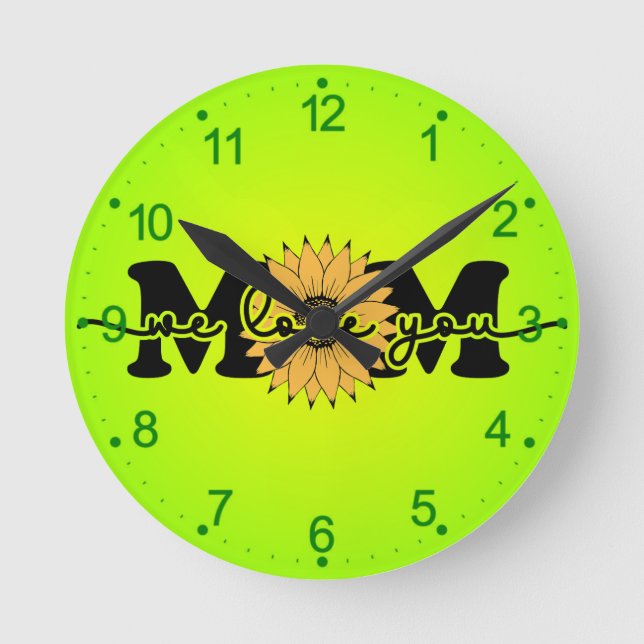 Mom I Love You Mother's Day-43250 Round Clock (Front)
