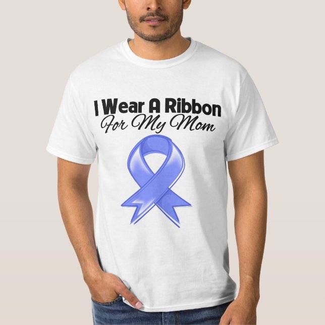 Mom - I Wear Periwinkle Ribbon T-Shirt (Front)