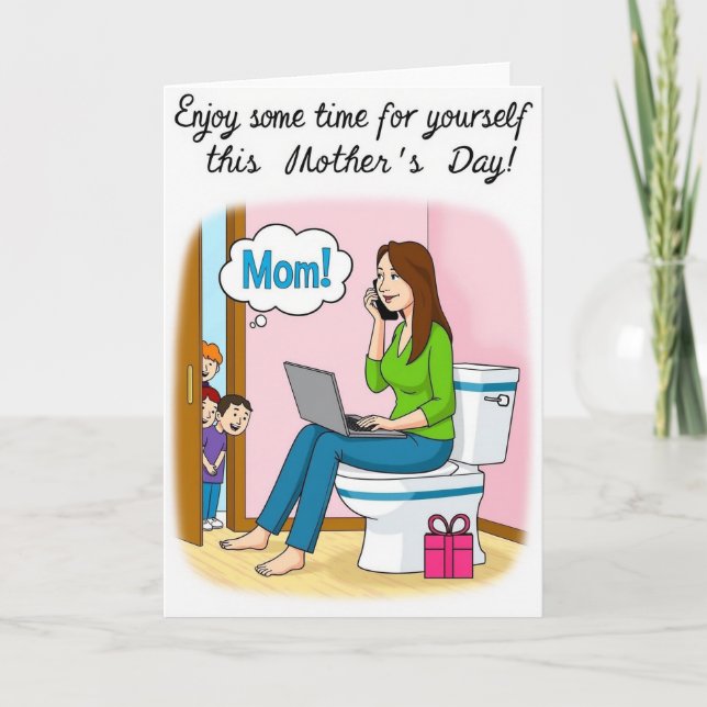 Mom Illustration Mothers Day Card (Front)