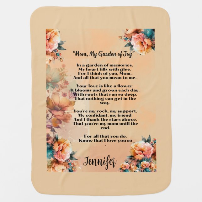 Mom In a Garden of Memories Baby Blanket (Front)