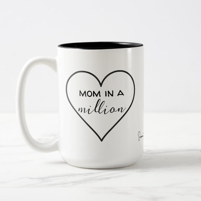 "Mom in a Million" Heart Mug | Mother’s Day Gift (Left)