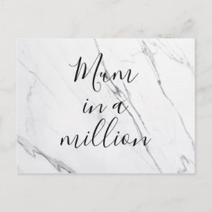 Mom in a Million   White Marble Mother's Day Postcard