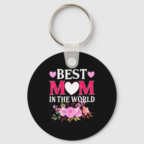 Mom in the world mommy floral mother's day cute mo keychain