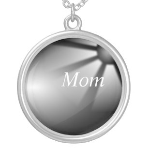 Mom, Industrial black steel abstract necklace