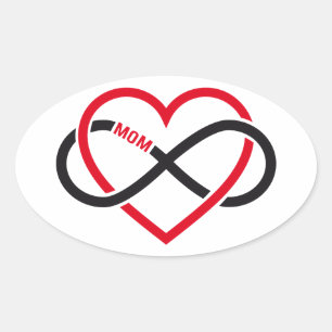 Mom infinity heart for Mother's day Oval Sticker