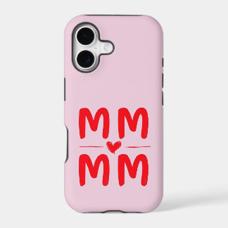 Mom Initials Heart Pink Minimalist Design iPhone 17 Case