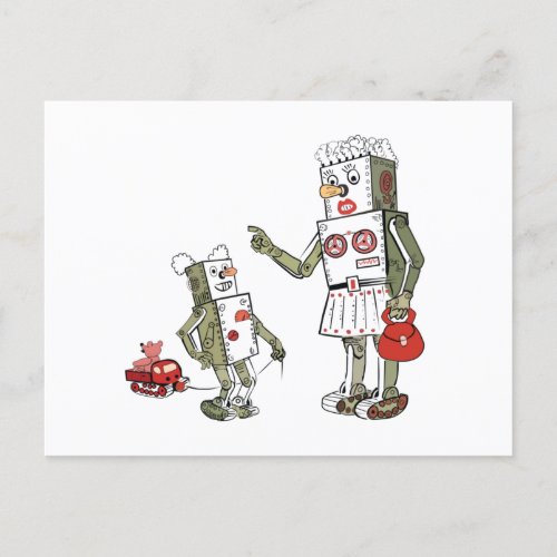 Mom is a robot postcard