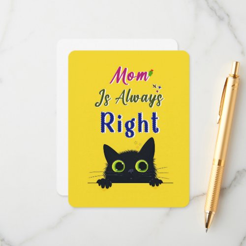 Mom Is Always Right Enclosure Card
