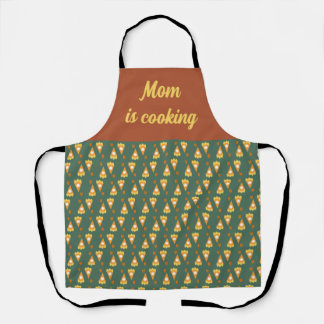 mom is cooking wording fall apron