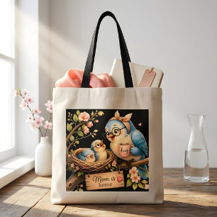 Mom Is Home Black Budget Tote Bag Gift