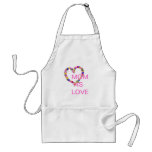 Mom Is Love Heart Apron at Zazzle