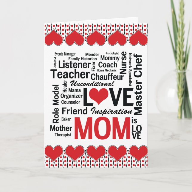 Mom is Love - Mother's Day for Multitalented Mom Card (Front)
