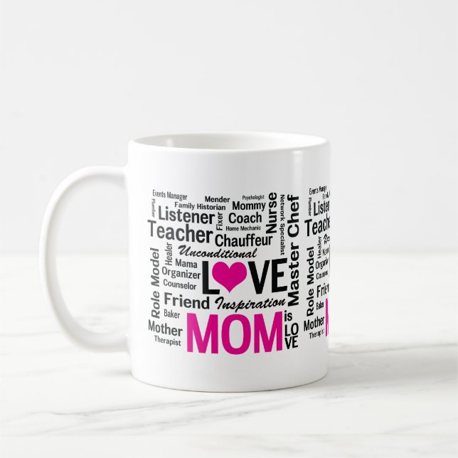 Mom is Love Mother's Day Gift for Do It All Mum Coffee Mug (Left)