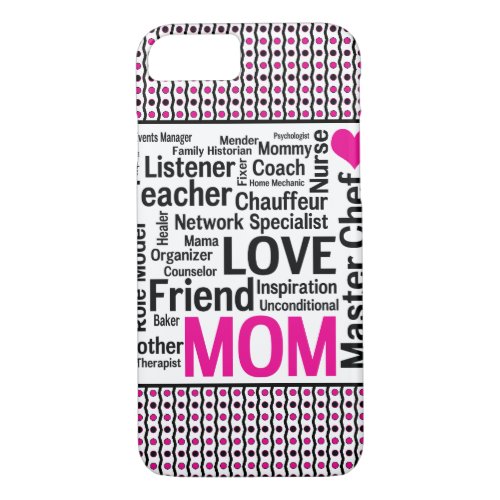 Mom is Love Mothers Day Gift Says it All iPhone 87 Case