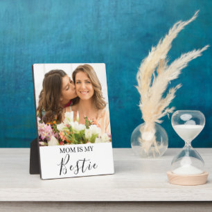Mom Is My Bestie Personalized Names Photo Plaque