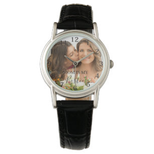 Mom Is My Bestie Personalized Names Photo Watch