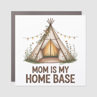 Mom Is My Home Base Car Magnet