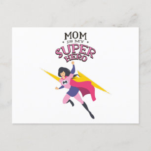Mom is my superhero postcard