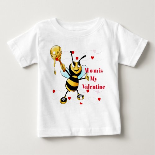 Mom is my valentine Choco bee Baby T_Shirt