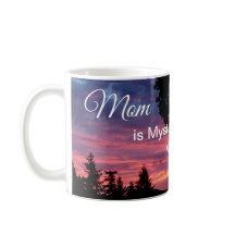 Mom is mystery quote with sunrise mug