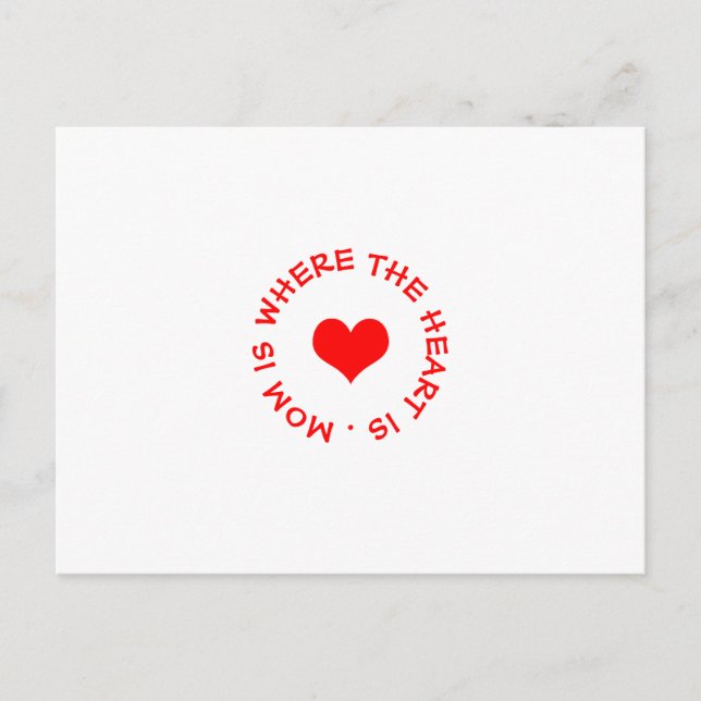 mom is where the heart is button postcard (Front)