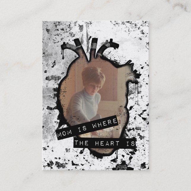 mom is where the heart is calling card (Front)