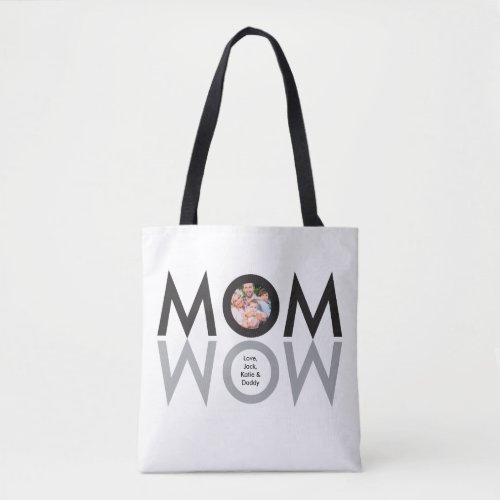 Mom is Wow Mothers day bag Personalized Photo