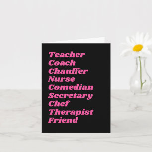 Mom Jobs Customizable Text Mother's Day Card