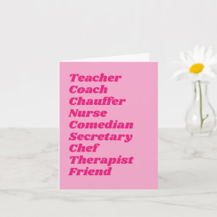 Mom Jobs Customizable Text Mother's Day Card