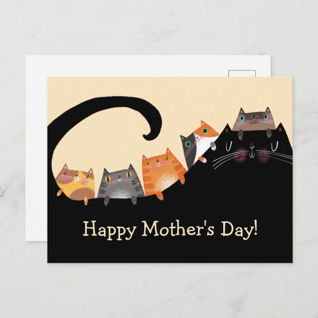 Mom & Kittens Announcement Postcard (Front/Back)