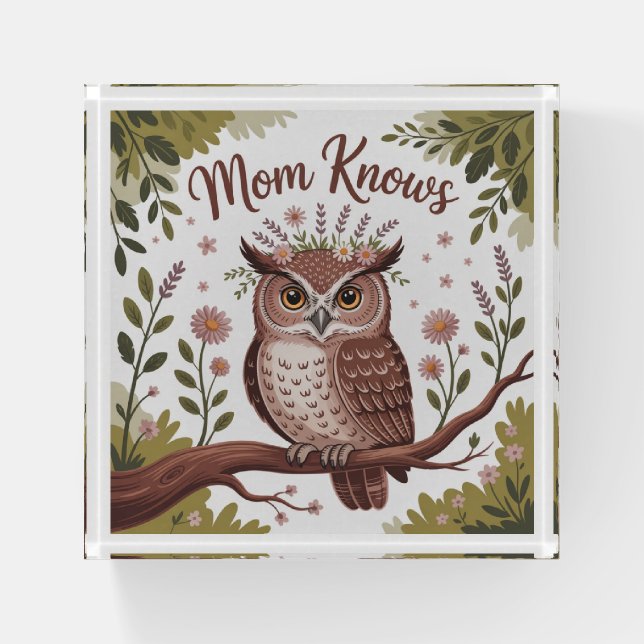 Mom Knows Paperweight (Front)