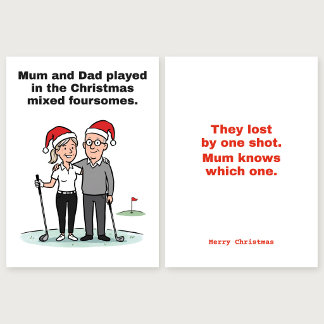 Mom Knows Which One: Golf Christmas Card