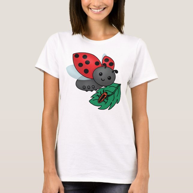 Mom Ladybug with Larvae T-Shirt (Front)