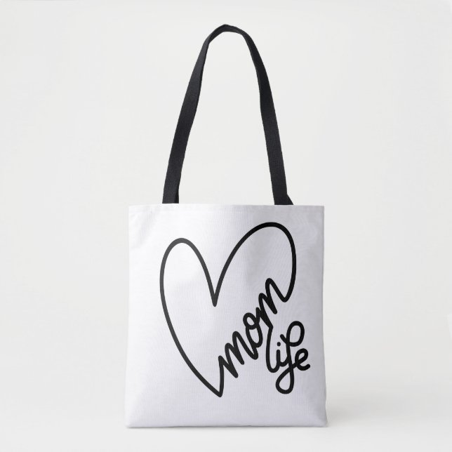 MOM LIFE CANVAS TOTE BAG (Front)