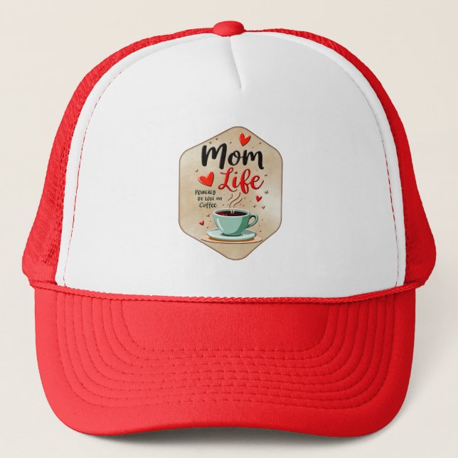 Mom Life Coffee Time – Minimal Design Trucker Hat (Front)
