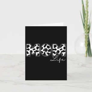 Mom life cow print family matching mother's day card