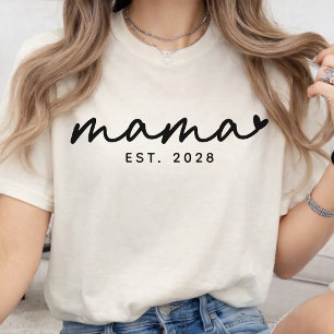 Mom Life Custom Script Mama New Mom Baby Shower T-Shirt