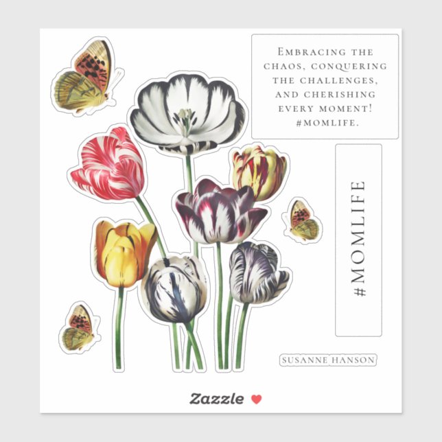 Mom Life Floral Butterfly  Sticker (Sheet)