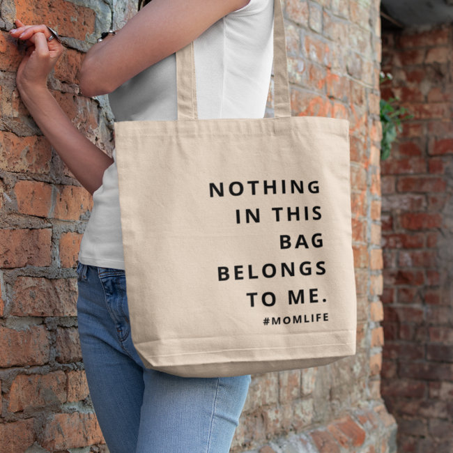 Mom Life | Fun Slogan Modern Minimalist Motherhood Tote Bag