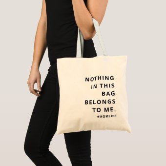 Mom Life | Fun Slogan Modern Minimalist Motherhood Tote Bag | Zazzle