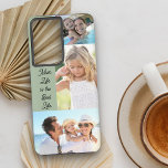 Mom Life is the Best Life 3 Photo Collage Green Samsung Galaxy S21  Case<br><div class="desc">Custom photo phone case with photo collage using 3 of your favorite photos. The mom quote reads "mom life is the best life" which you can edit if you wish. The template was designed to fit the Samsung Galaxy S21 Plus case - if you choose a different size case be...</div>