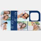 Mom Life is the Best Life 5 Photo Collage Blue Case-Mate iPhone Case (Back (Horizontal))