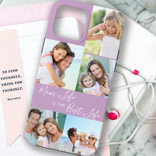 Mom Life is the Best Life 5 Photo Collage Lilac iPhone 13 Pro Max Case