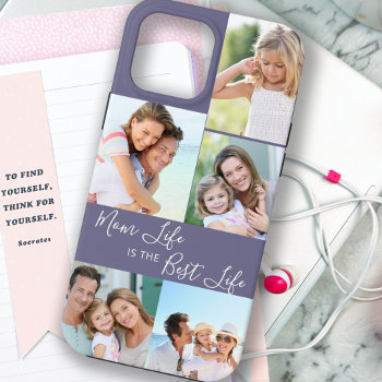 Mom Life Is The Best Life 5 Photo Collage Purple Iphone 13 Pro Max Case by darlingandmay at Zazzle