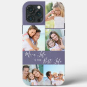 Mom Life is the Best Life 5 Photo Collage Purple Case-Mate iPhone Case (Back)